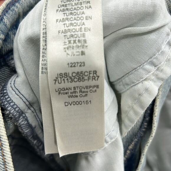 7 for all Mankind Women's Logan Stovepipe Jeans - Frost w/raw cut wide Cuff - 26 - Picture 6 of 9